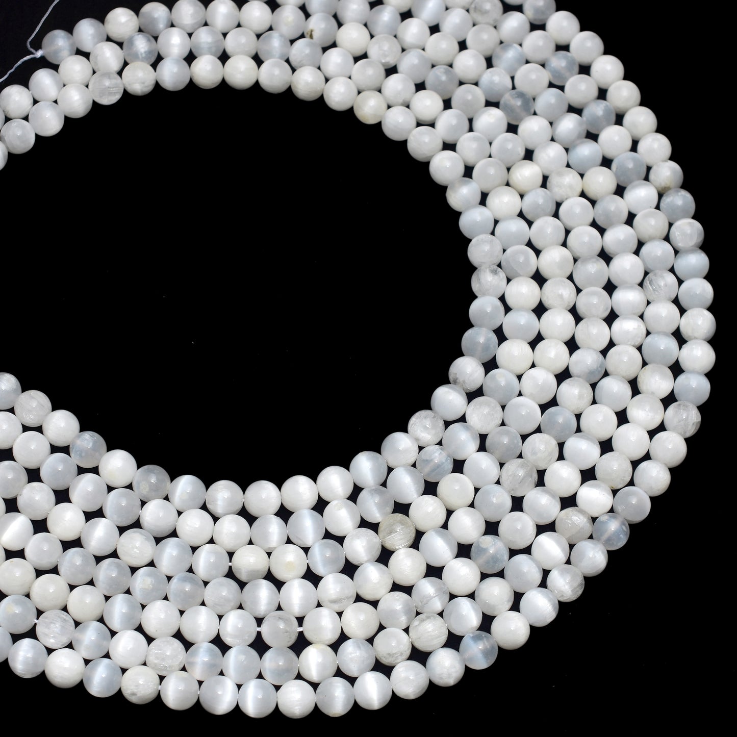 Selenite Gemstone Beads, 15"