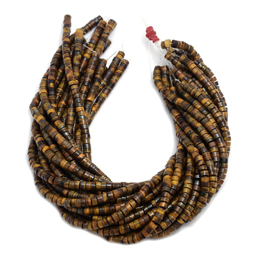 Kamal Gems | Tiger's Eye Tyree-Shaped Gemstone Beads Strand, 15"