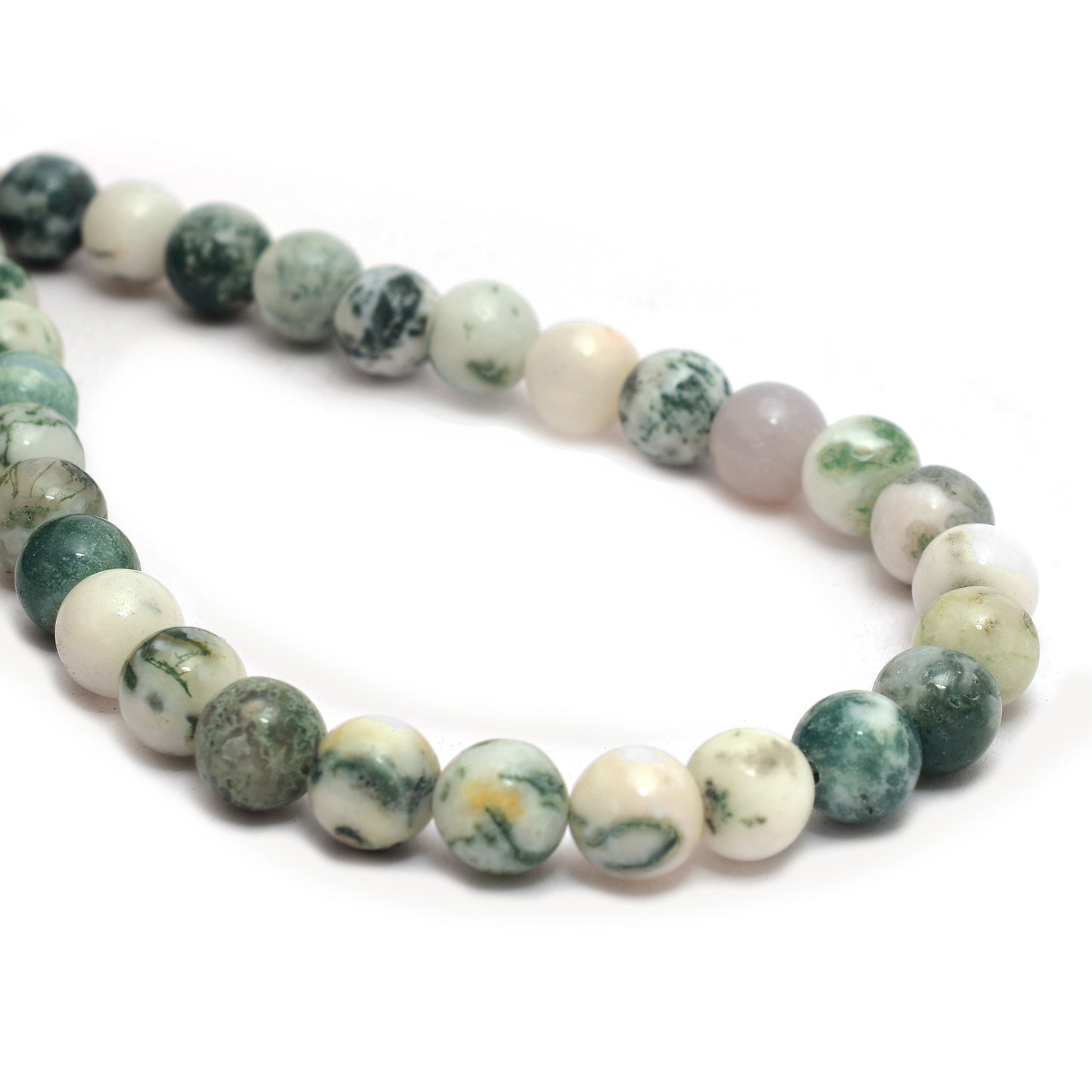 Kamal Gems | Tree Agate Gemstone Beads Strand, 15"