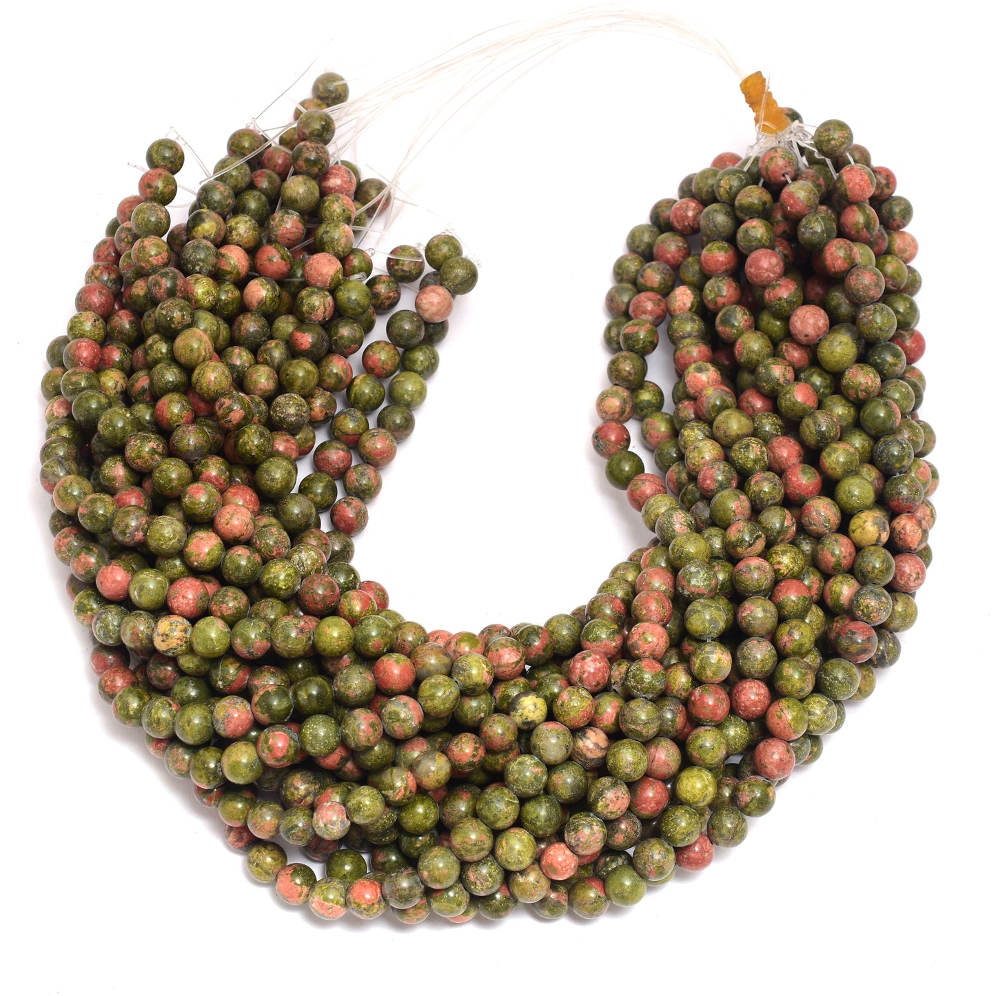 Kamal Gems | Unakite Gemstone Beads Strand, 15"