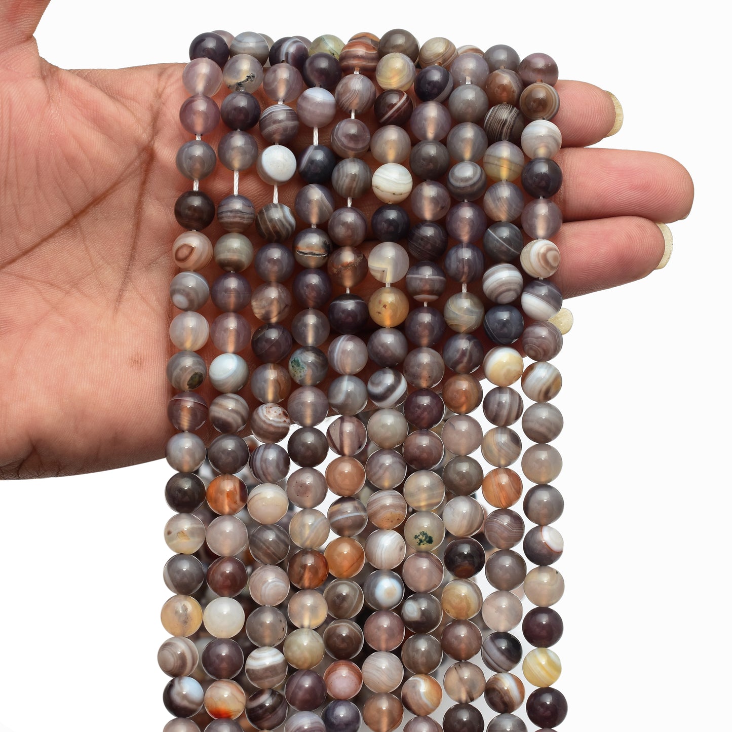 Kamal Gems| Botswana Agate Gemstone Beads Strand, 15"